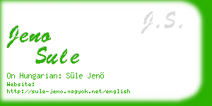 jeno sule business card